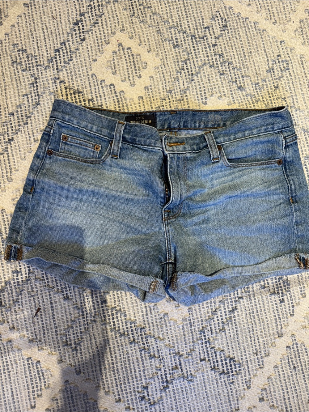 j crew indigo Denim Cutoff Shorts - Light Blue Wash- 29